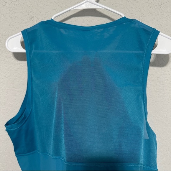Athleta Women’s Workout Tank Top Blue Sleeveless Mesh Size Small Gym Yoga *Read* - Picture 5 of 5